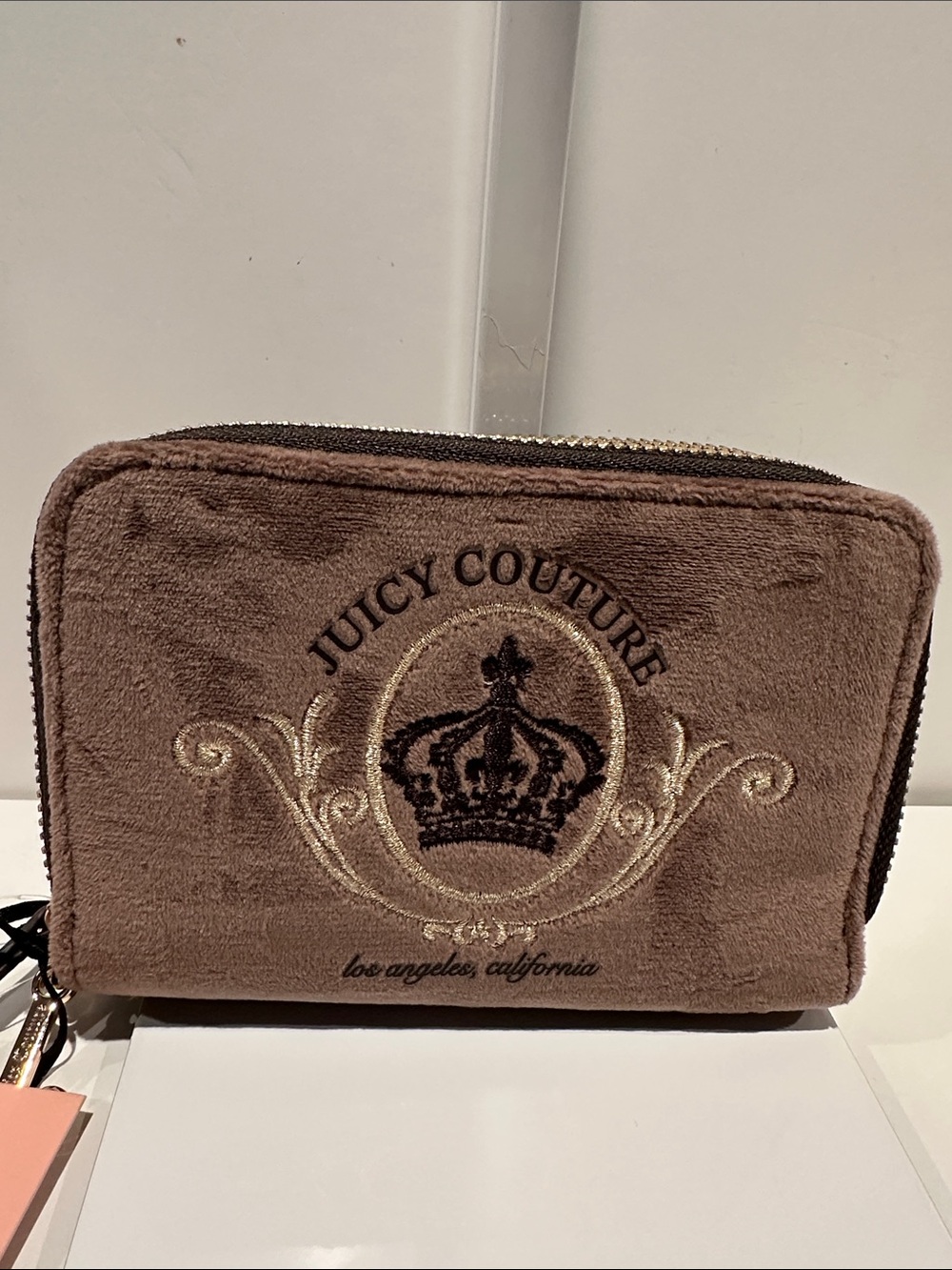 NWT Juicy Couture Iced Coffee Double Zipper Wallet with ID, Coin, Bill Slots.
